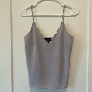 Topshop Scalloped V-Neck Dusty Purple Lilac Tank Top